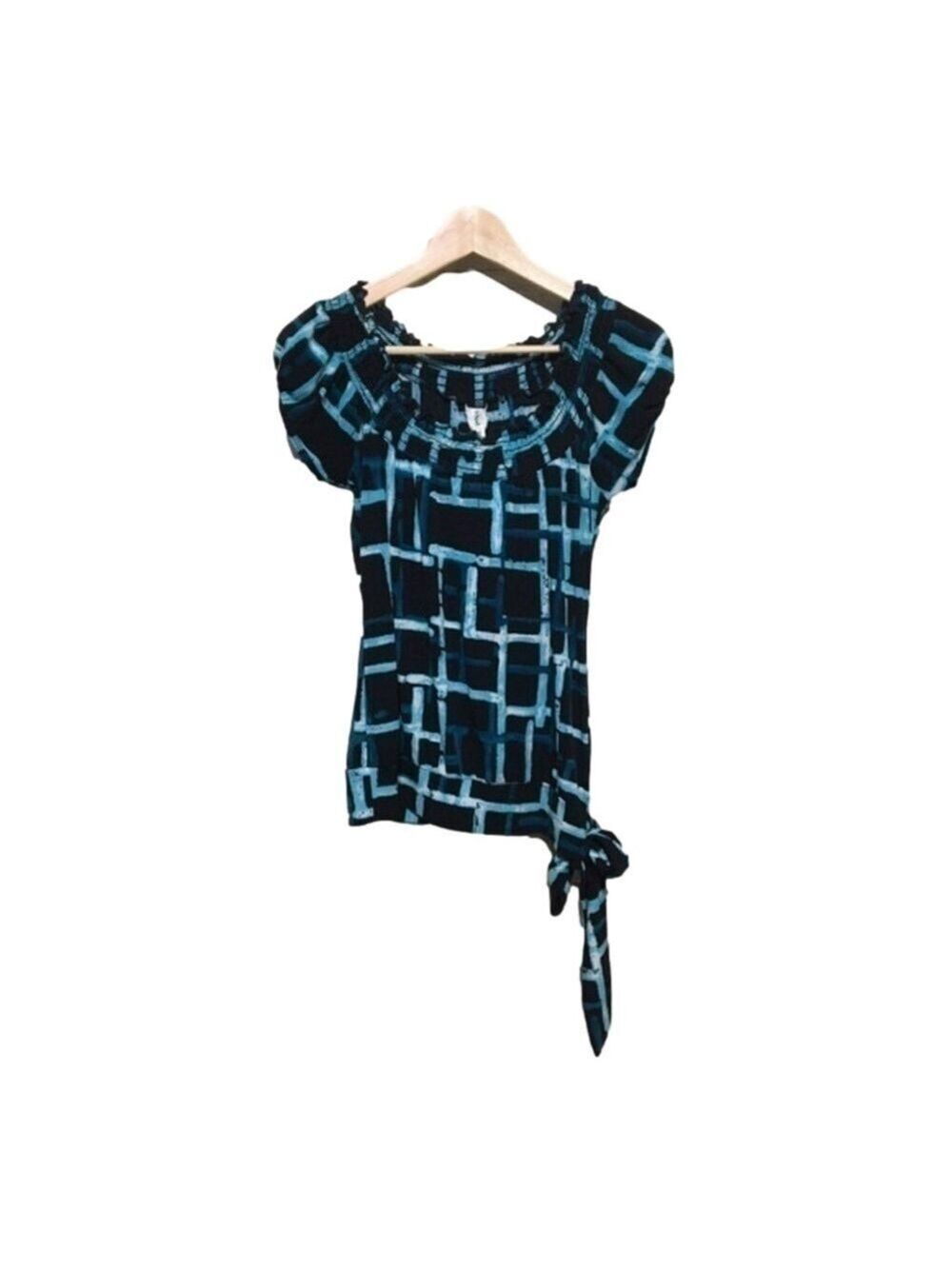 HeartSoul abstract print tie waist top Jr size M
